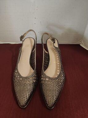STUART WEITZMAN SANDALS HEEL  Pointed-Toe Slingback Flats in Taupe Women's 9.5